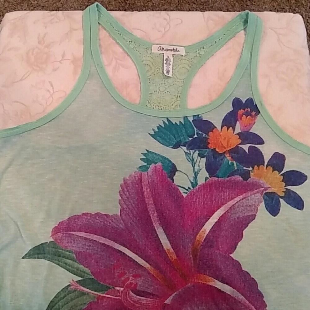 Aeropostale Racerback tank w/lace(crochet) back